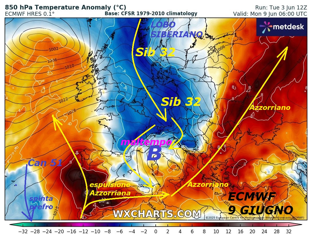 Dedicato alla GRANDEUR di MADRE NATURA,
sempre al di sopra di TUTTI, con questa nostra
ultima TRIADE by ECMWF Europeo, che costituisce
il POST TOPICO della GIORNATA, queste sono le
COSE veramente IMPORTANTI e PRIORITARIE per
l’ITALIA e specialmente in ESTATE, NON di certo il CALDO
