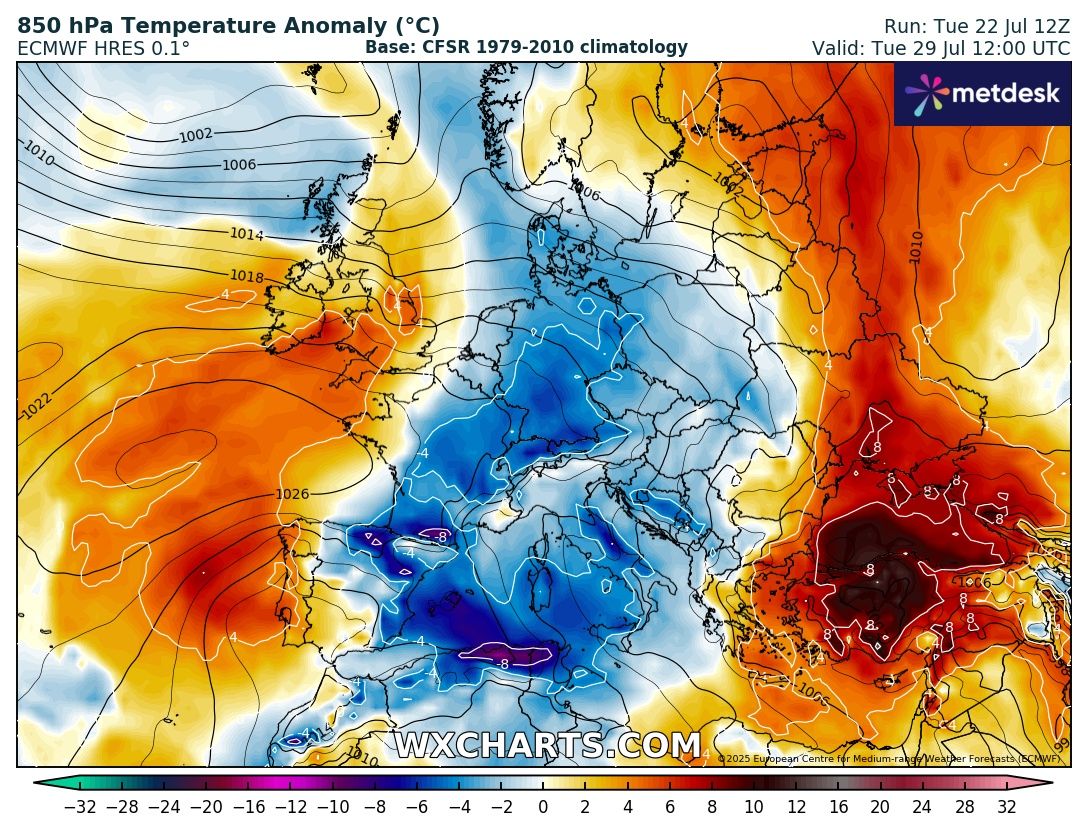 Dedicato all’ESAME DEFINITIVO by ECMWF, che LUGLIO
tracolla in ANOMALO, BALORDO e l’ESTATE 2025 va in K.O.
Ancora ulteriori CONFERME alla nostre vetuste
ANTEPRIME ed anticipazioni, questo anche l’ultimo
pensiero by ECMWF Europeo