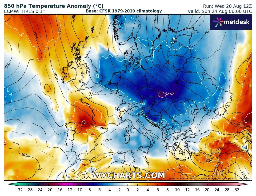 Dedicato all’ANALISI e CONFERMA del nuovo
BREAK FREDDO, ancora STORICO ed ANOMALO, che
piomba in AGOSTO, per la seconda volta, mandandolo in FLOP 
e con l’ESTATE 2025, in un nuovo colossale K.0.
Ecco un ultimo Carosello Determistico by ECMWF
Europeo, dove potete percepire TUTTO questo,
sino al 29 AGOSTO, proprio come nostre vetuste INFOS METEO
buona visione