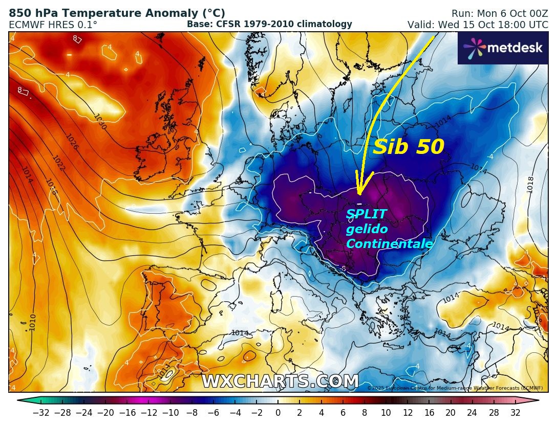 Dedicato alla GRANDEUR di MADRE NATURA, proprio MAI viste cosi tante opere del suo VORTICE POLARE su di noi, viviamo momenti STORICI e CAOTICI, con un VP troppo MALATO –
In questo CAROSELLO Deterministico con 11 MODELLI by ECMWF Europeo, in SINTONIA con il nostro pensiero ed anche quello by GFS Americano, potete percepire, quanto OTTOBRE sia ANOMALO, FREDDO e BALORDO, abbiamo proprio ancora l’ASSALTO del SIB 49 molto ATTIVO, con FREDDO da EST, previsto soltanto sul nostro Sito – Dopo una effimera ripresa, che viene indicata come CALDO ESTIVO esuberante, da solite fonti ESALTATE con il Caldo, dal 13 OTTOBRE altro ASSALTO dalla FALLA da EST eclatante, con un nuovo SIB 50 e suo SPLIT ARTICO Continentale, che colpisce ancora l’ITALIA, di piu’ MADRE NATURA ed il suo VORTICE POLARE proprio NON possono fare, ma viene celato questo PROTAGONISMO da EST…click segue