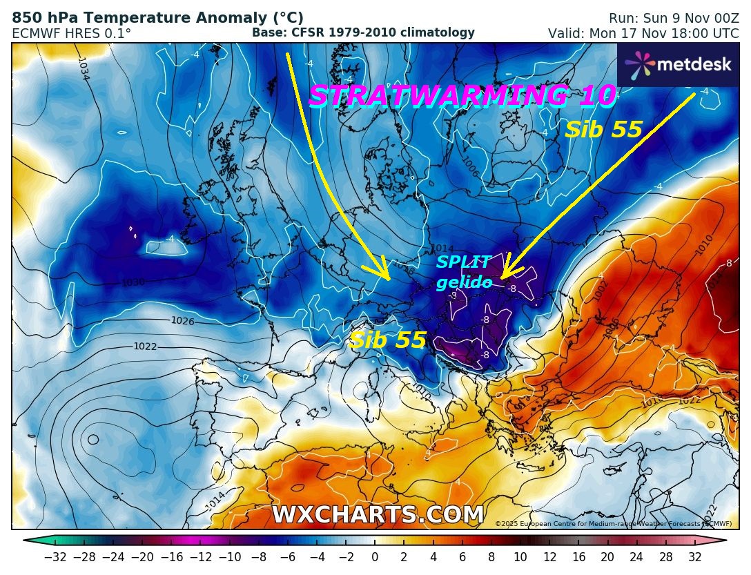 FLASH dedicato all’ANALISI dell’ESISTENZA e REGIA
dello STRATWARMING 10, eccoci come si dimostra,
che viviamo momenti ancora STORICI, con un VORTICE POLARE
ancora tremendamente MALATO, DEBOLE ed a PEZZI…
Anche con il nuovo STRAWARMING 10, VALIDATO en plein,
che continua a peggiorare la situazione e
la grave MALATTIA in cui persevera il VORTICE
POLARE o POLO NORD, proprio MAI viste cosi troppe
ANOMALIE e SPLIT verso ITALIA, EUROPA ed anche
NORD AFRICA, sono i MISTERI di MADRE NATURA e sue opere
