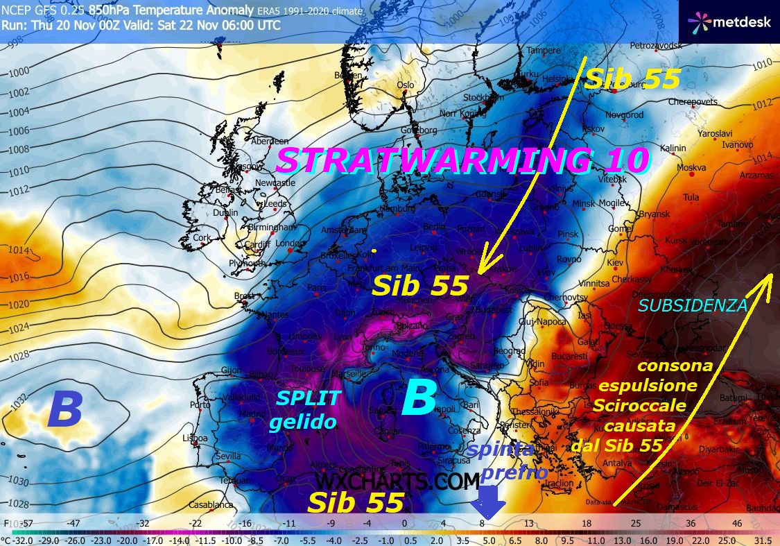 Dedicato all’ANALISI dello STORICO EVENTO
dalla FALLA ad EST, causa lo STRATWARMING 10,
che determina questo IMPULSO FREDDO e GELIDO…
Ecco un POST TOPICO della GIORNATA con il
pensiero by GFS Americano, come si VALIDI il DUAL
a RAFFICA SIB 55 / SIB 56 –
Avremo ingente MALTEMPO, FREDDO, GELATE, PIOGGE
diluviane, GRANDINATE, ma meglio evidenziare,
mega NEVICATE, che sepelliranno le ALPI, con
NEVE capace di raggiungere la Pianura PADANA,
altresi ci saranno NEVICATE ingenti sull’APPENNINO