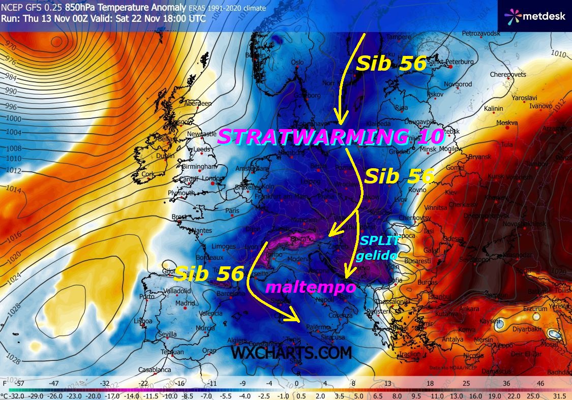 Dedicato all’ANALISI del mega EVENTO del FREDDO,
viene VALIDATO il DUAL SIB 55 e SIB 56, che
avra’ una portata ancora STORICA, un INVERNO
super PRECOCE, che colpisce anche l’ITALIA…
Con troppo MALTEMPO, PIOGGE, TEMPO
da LUPI, iper NEVICATE, che potrebbero giungere
persino sulla Pianura PADANA –
Eccoci ancora alla plateale CONFERMA, che
lo STRATWARMING 10 esiste, anche quest’Anno –
Dopo una PRIMAVERA 2025, completamente NON
PERVENUTA, un’ESTATE molto BALLERINA e BALORDA,
in AGOSTO con 2 IMPULSI SIBERIANI da EST,
con BREAKs, che avevano CANCELLATO persino
TUTTO il periodo del SOLLEONE…
