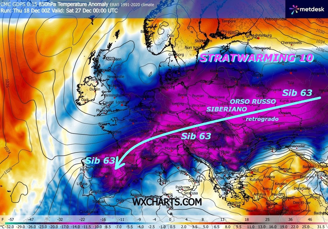Dedicato all’ASSALTO proprio dell’ORSO RUSSO
SIBERIANO sull’ITALIA, con SIB 63 da EST, ancora
il CAOS eclatante, che vige nel VORTICE POLARE malato,
causato dallo STRATWARMING 10, in ATTO…
Proponiamo questa ultima CINQUINA deterministica by GEM
Canadese, uno dei nostri FAVORITI, che lo valida con
lo START proprio dal NATALE, anche sull’ITALIA,
con uno SPLIT di ARTICO CONTINENTALE e sua dinamica
RETROGRADA, di piu’ MADRE NATURA veramente NON
puo’ fare, per dimostrare le sue opere continue
su di noi, con i SENTIERI delle PIEGHE GELIDE
della TROPOPAUSA, che convergono proprio sull’ITALIA –
Ancora una nostra precoce INFOS METEO molto importante,
che va conosciuta anche nelle Case…