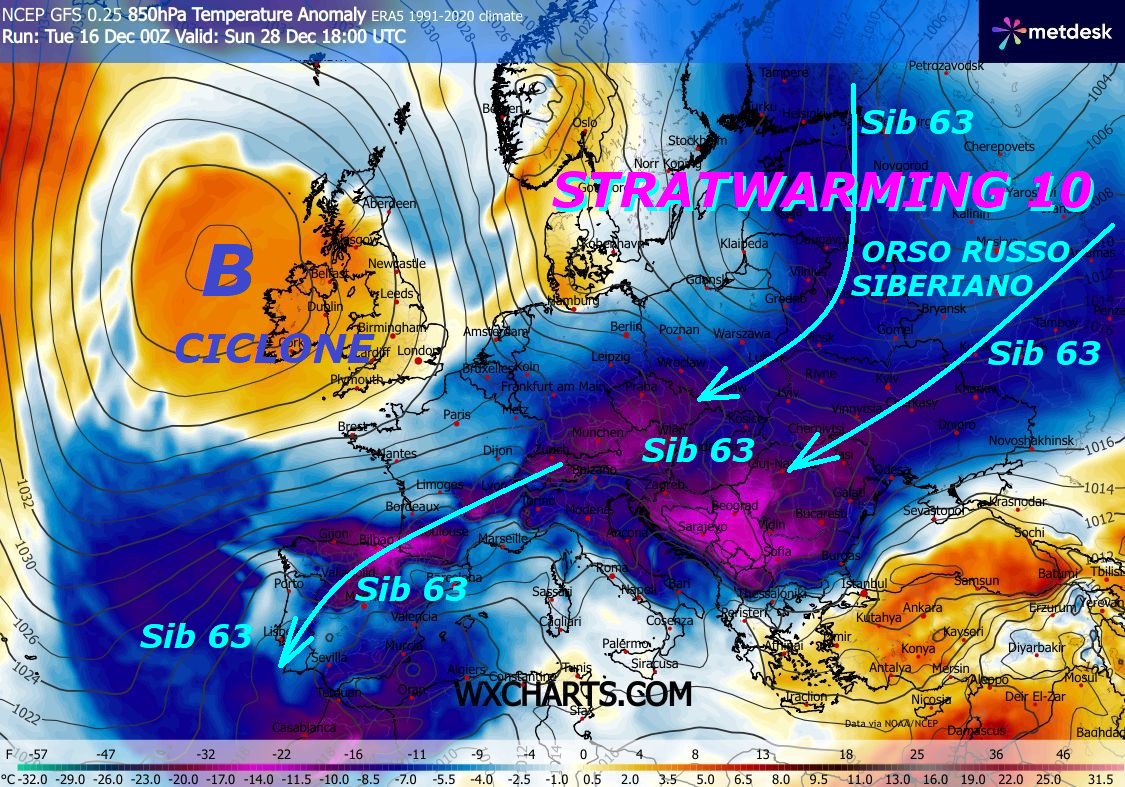 Dedicato all’ANALISI del TREMENDAMENTE
INVERNO, da NATALE sprofondiamo a PICCO nel
FREDDO, GELO, ancora NEVICATE ingenti, MALTEMPO,
PIOGGE e TEMPO da LUPI…
Avremo proprio una eclatante ZAMPATA da ORSO RUSSO
SIBERIANO da ORIENTE con SIB 63, dalla persistente FALLA
ad EST, come da nostre vetuste INFOS METEO,
che trabalcano la Decade, all’opposto poi
della HP ad oltranza e di origini AFRICANA, che
era stata diffusa sino a dopo NATALE –
Questi sono ancora i MISTERI di MADRE NATURA
e le sue opere, che malgrado il grado in piu’ al suolo,
causano con il precoce STRATWARMING 10, questi
veri TRAUMI e SPLIT GELIDI di POLO NORD, troppo MALATO,
anche con una ZAMPATA ANOMALA e PRECOCE di ORSO SIBERIANO…
Impariamo a rispettare e conoscere MADRE NATURA,
sempre di PIU’, se lo merita anche
buona visione