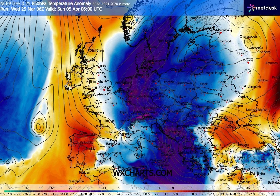 Dedicato alla perenne GRANDEUR di MADRE NATURA
e delle sue opere, al di sopra di TUTTI…
con il suo VORTICE POLARE gravemente MALATO e
disastrato ed in un epocale CAOS, anche per
lo STRATWARMING 10, perde
continui PEZZI di POLO NORD,
come NON si e’ MAI visto, una clamorosa DEBACLE
per le persone, che NON la rispettano e SNOBBANO
o nascondono i suoi effetti e voleri, devono
imparare a rispettarla e conocerla di piu’ nei
suoi fenomeni e misteri ECLATANTI –
Percepite come il QUADRO peggiora, con il TREND
INVERNALE ancora piu’ debordante, si delnea
sino al 8 APRILE, NON una RAFFICA con DUAL
di IMPULSI FREDDI, ma persino una QUATERNA seriale
con SIB 17 / SIB 18 / SIB 19 / SIB 20, tutti con
MATRICE dalla mega FALLA ad EST perseverante…