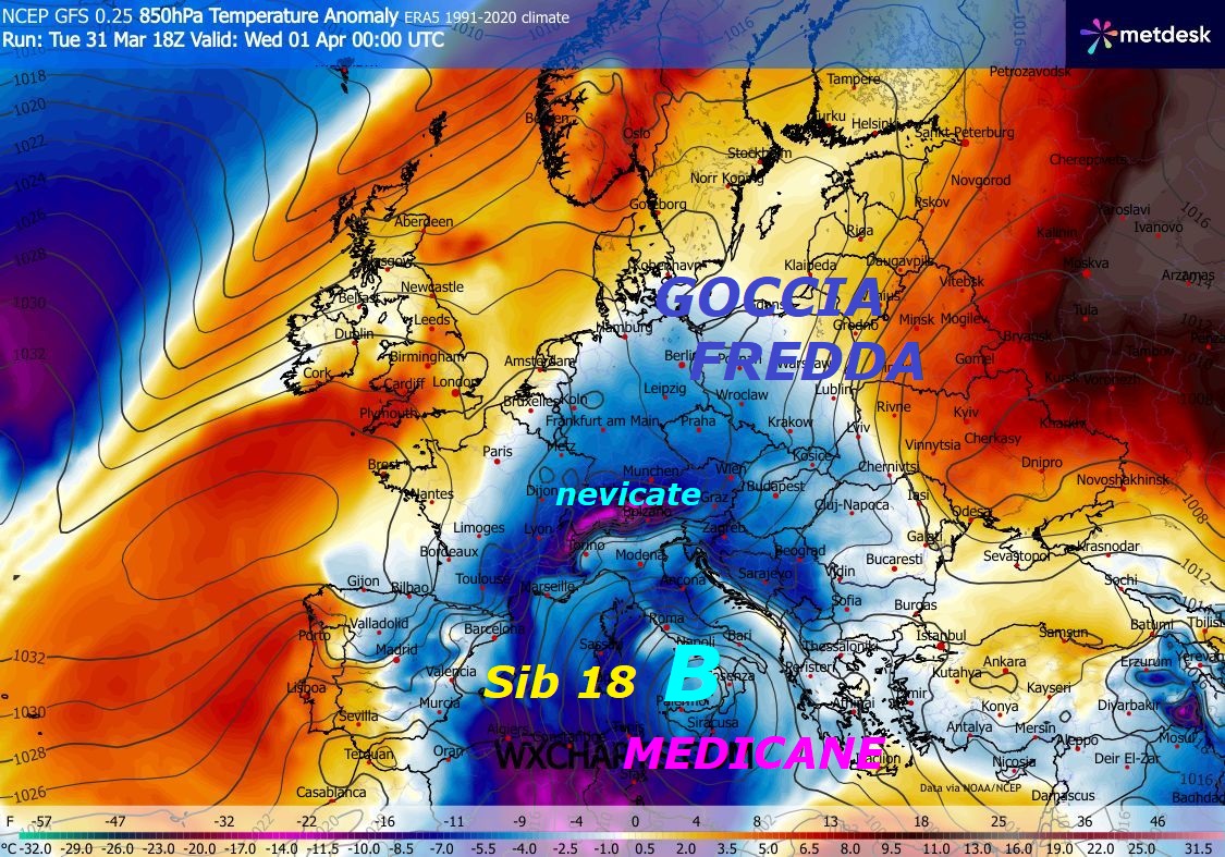 Dedicato all’ECLATANTE TREND super ANOMALO
e BALORDO, INVERNALE, a cui andiamo incontro, 
ancora TILT anche per l’ITALIA ed il MEDITERRANEO…
Ancora un POST per il grave MALTEMPO, FREDDO,
MEDICANE, con NUBIFRAGI, che colpiscono ancora
l’ITALIA in modo TEMPESTOSO, avremo proprio
una estesa CICLOGENESI anche di indole MEDICANE,
ripetitivo TEMPO da LUPI gravissimo, con ingenti 
e ritornanti NEVICATE anche sull’APPENNINO  –
Ecco perche’ studiamo il FREDDO, in primis,
al di la’ del grado in piu’ od in meno, lo studiamo
per la PREVENZIONE e la PROTEZIONE delle persone
e per le cose, in ITALIA siamo sprofondati,
purtroppo, in continuo RISCHIO IDREOLOGICO a
causa di un VORTICE POLARE troppo disastrato
e MALATO, anche a causa di ingenti STRATWARMING,
che orami puntualmente si ripetono ogni Anno,
ma NON viene detto volentieri, invece bisogna sapere…
Vi lasciamo, come sempre, a questo esteso CAROSELLO
deterministico, siamo sempre unici a mostrare
cosi tanti dettagli, di quanto ci sara’ nei
prox Giorni, sino al Giorno 7 APRILE, ci smebra
che la PRIMAVERA stia ricevendo BATOSTE anche 
nel mese di APRILE, rischiando per la sesta volta
di diventare una NON PERVENUTA, come le precedenti