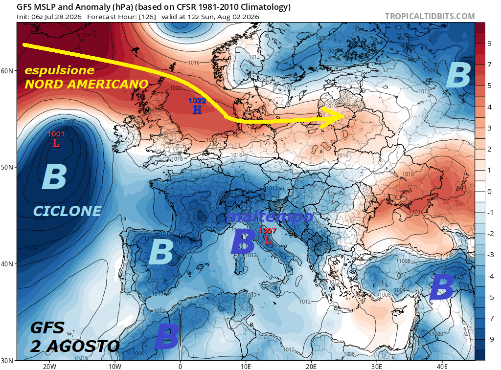 Una nostra ultima SETTIMINA fisico deterministica per capire, abbiamo troppe anomalie ISOBARICHE NEGATIVE, di indice BLU’ persino in AGOSTO, significano un TREND anomalo, anche con MALTEMPO –
lug 28, 2026 –
FLASH dedicato al TREND molto ANOMALO anche di AGOSTO,

procediamo con MODELLI idonei per studiare

il comportamento della PRESSIONE a livello MARE…

NON esiste niente di meglio che questi, trattano

proprio le ANOMALIE ISOBARICHE, percepite come

risultano NEGATIVE nel mese di AGOSTO, proprio

mai vista una cosa PERDURANTE simile, dopo il longevo

BREAK di LUGLIO, che e’ stato lasciato in un angolo…continua
