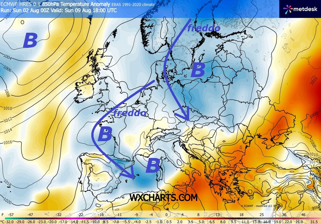 Chi dubita sull’esistenza di MADRE NATURA e della sua GRANDEUR, sbaglia proprio, eccola ancora all’opera e da EST…
ago 02, 2026 –
Dedicato al grave nuovo BREAK e CROLLO dell’ESTATE,
con anche ECMWF Europeo, che si pone in SINTONIA,
dal giorno 8 AGOSTO, adesso come la mettiamo ?
Purtroppo siamo sotto continuo Terrore del FUXIA
e POMODORATO, con persone meteo digiune, che
pensano il FREDDO proprio NON esista piu’…
Invece le PIEGHE gelide della TROPOPAUSA, il VPS,
gli SPLIT esistono persino troppo, anche nel CUORE
dell’ESTATE, comanda sempre MADRE NATURA, e’ al
di sopra di TUTTI e meno male, ancora le…continua