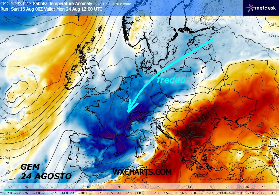 Abbiamo MADRE NATURA con il suo FREDDO super attiva, anche in AGOSTO, possibile un 3 terzo BREAK dal 24 –
ago 16, 2026 –
Dedicato all’analisi del LONG RANGE di AGOSTO,
che potrebbe veramente avere un TREND CLAMOROSO
e DISASTROSO, meglio conoscere i Modelli matematici…
Proponiamo i pensieri by GEM Canadese e by GFS Americano,
che sono poi equivalenti, infatti il 2 secondo BREAK
del FREDDO dal 20 di AGOSTO, potrebbe protrarsi
con un 3 terzo BREAK con ancora FREDDO da EST e in AGOSTO,
queste sono le cose veramente ANOMALE ed
incredibili per l’ITALIA, ma bisogna conoscere
MADRE NATURA e le sue PIEGHE gelide della TROPOPAUSA,
troppo dinamiche anche in ESTATE, vanno studiate…continua