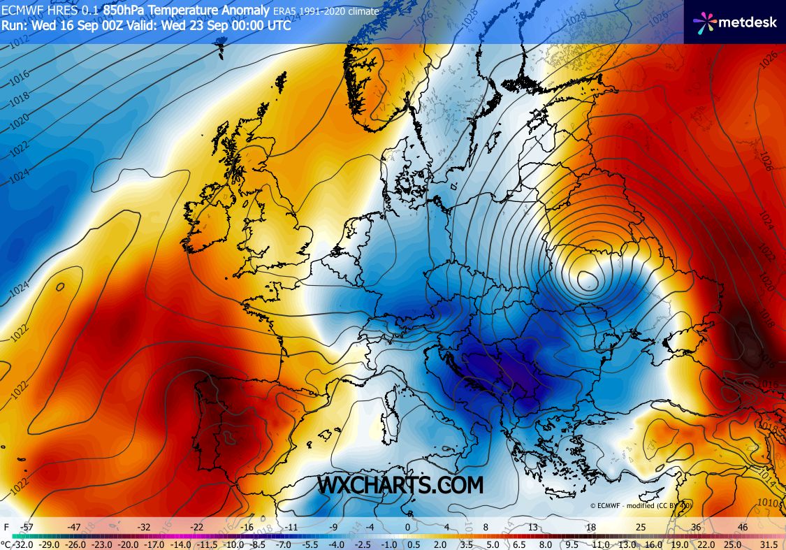 Anche ECMWF si protenede ad annunciare il nuovo IMPULSO FREDDO, da EST dal 21 –
set 16, 2026 –
FLASH dedicato allo STUDIO del nuovo EVENTO

con FREDDO da EST, anche ECMWF Europeo

si pone in perfetta SINTONIA con altri Centri

numerici, delinea il nuovo IMPULSO dal 21 SETTEMBRE,

che riesce a colpire anche l’ITALIA…

Inseriamo come promesso, il TREND anomalo previsto, con un documento

tratto dalle elaborazioni di MODELLI by NCEP GFS della NOAA,

con i valori del CROLLO significativo